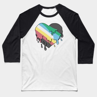 Disability pride flag melting heart Baseball T-Shirt